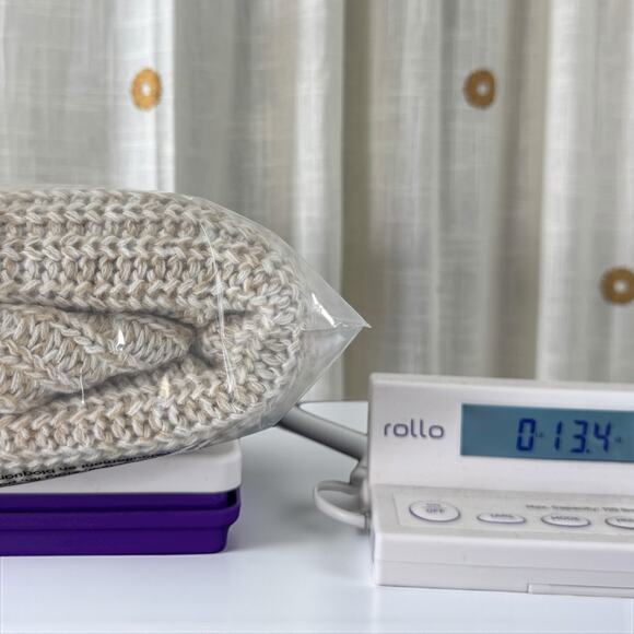 Ivory Marled Sweater L Button Cowl Neck Chunky Cable Knit Detail Oatmeal Cozy - Picture 13 of 14